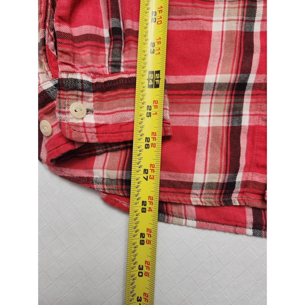 Denim & Supply Ralph Lauren Shirt Mens Medium Red Plaid Flannel Long Sleeve - Picture 6 of 11
